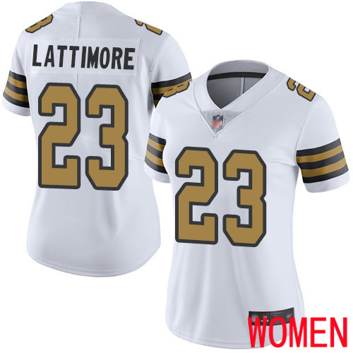 New Orleans Saints Limited White Women Marshon Lattimore Jersey NFL Football 23 Rush Vapor Untouchable Jersey